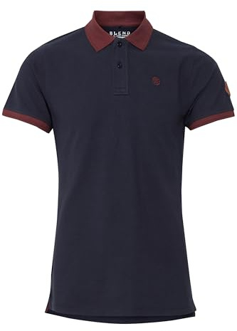 Blend BHRalf Herren Poloshirt Polohemd Shirt mit Polokragen 100% Baumwolle Regular fit, Größe:3XL, Farbe:Dark Navy Blue (74645)