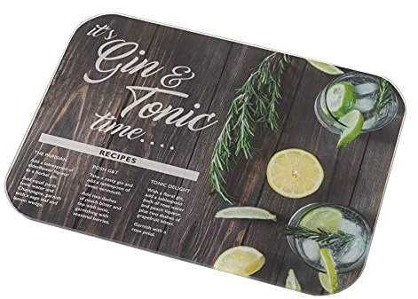 Gin & Tonic Mixer Medium Glass Worktop Protector 40X30C (Cl)