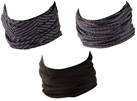 Hilltop 3er Set Motorrad Multifunktionstuch, Schlauchtuch, Halstuch, Sporttuch in den neuesten Designs, 3er Set/Farben:black grey selection