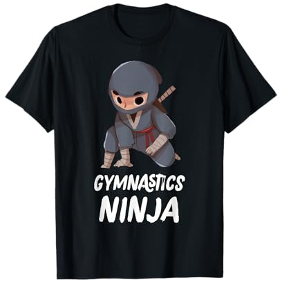 Gymnastics Ninja Boy Funny Sport T-Shirt, Men, Black, 3X-Large