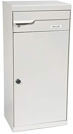 MEFA Paketbriefkasten Fuego 991 (Farbe grauweiß, Postkasten mit Schloss, Größe 1094x511x390 mm) 991051M