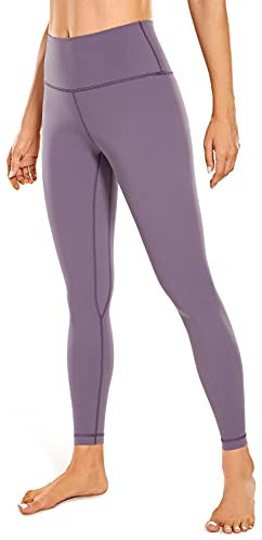CRZ YOGA Damen Naked Feeling Leggings Sporthose High Waist Yogahose Sport Leggins Fitness Yoga Hose - 64cm Matt Purple 40