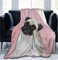 Morbuy Kuscheldecke für Mädchen Decke, Sofa Weiche Flanelldecke Warm Sofadecke Wohndecke Kuscheldecke Mikrofaser für Bettüberwurf Tagesdecke (150x220cm,Mops)
