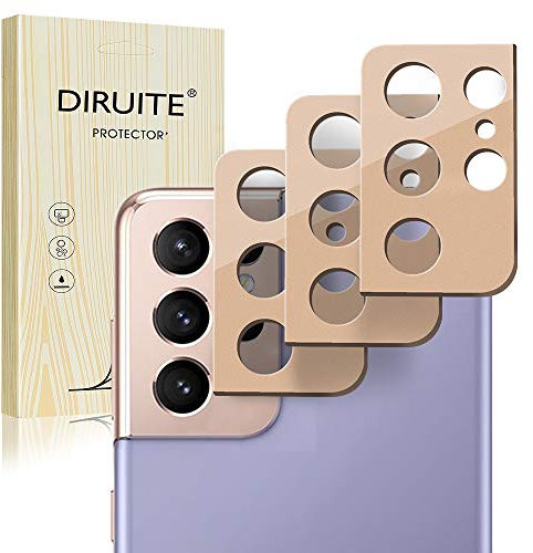 Diruite 3-Pack for Samsung Galaxy S21 Ultra 5G Camera Lens Protector Metall Lens Protective for Samsung Galaxy S21 Ultra 5G Camera Lens Protector-Golden