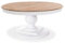 INTENSE DECO Table Ronde Extensible en Bois Massif Héloïse Bois Naturel et Pied Blanc