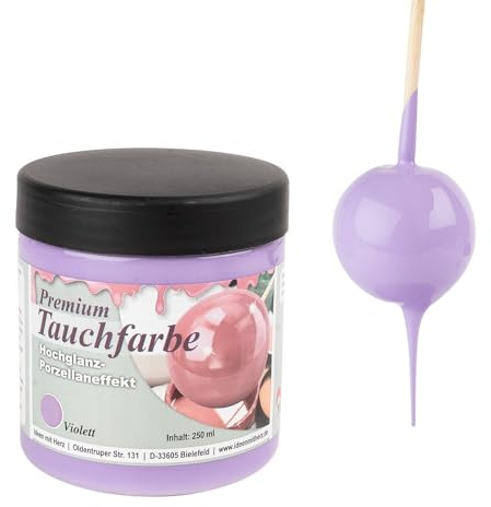 Ideen mit Herz Premium-Tauchfarbe mit Hochglanz-Porzellaneffekt | 250 ml (violett)
