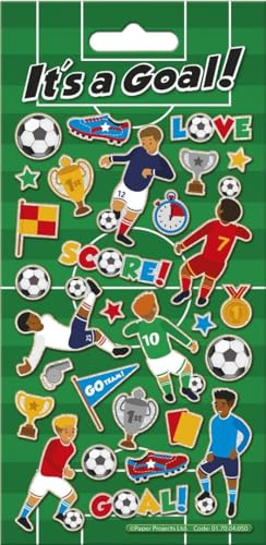 It's a Goal! Sparkly Reusable Craft Stickers | Perfect for Craft Activities for Children and Adults | Reusable on Non-Porous Surfaces, 19.5cm x 9.5cm