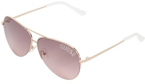 GUESS Factory Rhinestone Logo Aviator Sunglasses