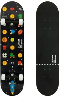 Skateboards OLSSON -Ruedas Alto Rebote SHR 65MM, Tabla 30-32, 7 láminas Arce Canadiense, Ejes xrkp 6,5, ABEC 7 monopatín Adolescentes niños Principiantes Profesionales