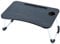 Tradineur - Mesa de Cama para portátil, Bandeja de MDF con Patas Plegables, portavasos y Ranura para Tablet, Desayuno, sofá (Negro, 59,5 x 39 x 28 cm)