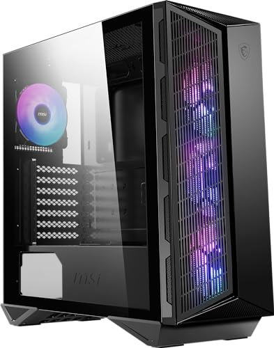 MSI MPG GUNGNIR 111R Boîtier de Jeu Micro ATX, Prend en Charge la Carte mère Back-Connect, Affichage panoramique à 270 degrés, 4 Ventilateurs aRGB