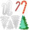 4 Stück Weihnachtsbaum Zuckerstange Stanzformen für Kartenherstellung, SENHAI Weihnachtsbaum Metall Stanzformen Zuckerstange Stanzformen zum Prägen von Kartenherstellung DIY Weihnachtsgeschenke