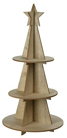 Home & Styling ETAGERE XMAS TREE WOOD 29X60CM