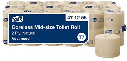 Tork Sleeveless Toilet Paper Natural T7, Advanced Quality, Midi, 2-Ply, 36 × 900 Sheets, 471255