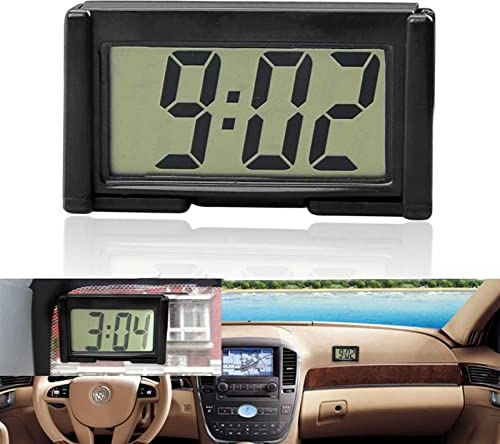 Mini Auto Uhr, Fahrzeug Elektronische Digitaluhr, LCD Digital Clock, Fahrzeug Auto Clock, Mini Table Car Armaturenbrett, Schreibtisch Uhr mit Klebepad, Mini Auto Armaturenbrett