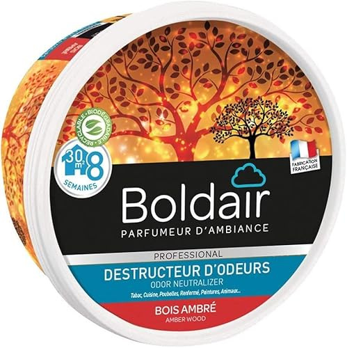 BOLDAIR 3 Stück 300 g Gel Geruchsvernichter Holz Bernstein