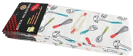 Super Mundo - Paños de Limpieza de Microfibra, Bayetas Microfibras, 12 Unidades, Ideal para Limpieza, Cocina, Coche, Baño, 40 X 60 cm (Cocina Multicolor)