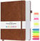OFFIGIFT Notizbuch A4 liniert, Hardcover Tagebuch mit 312 Nummerierten Seiten, 100g/m² Tintenfestes Papier Dickes Tagebücher, Leder Tagebuch für Erwachsene Frauen Männer, 21,6 x 28,8 cm, Braun