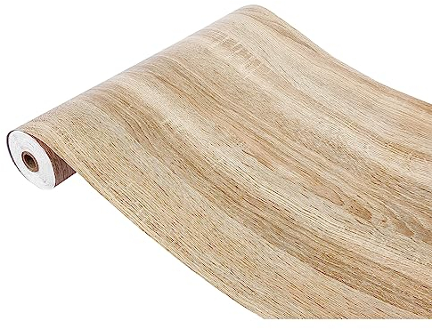 DecoMeister Klebefolie Möbel 45x100 cm | Möbelfolie Holzoptik selbstklebend - PVC Folie für kreative Raumgestaltung | Selbstklebende Folie ideal für Küche, Bad und Möbel-Upcycling | Eichenholz Hell