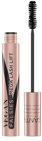 SANTE Naturkosmetik Vegan Falsies Mascara, pflegende Wimperntusche mit natürlichen Wachsen und Ölen, vegane Mascara für einen intensiven Falsche-Wimpern-Effekt, tiefschwarz, 9ml