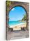 MuchoWow© Bild auf Leinwand Groß 80x120 cm XXL Schlafzimmer Bilder Wand Deko Wohnzimmer Modern Wanddeko Bilderwand Geschenk Fensterblick - Strand - Tropisch - Sommer