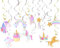 GAKA FAVOR 20 Stück Wirbel Deko Einhorn Spiralen Girlande Folien Deckenhänger Einhorn Spiral Deko für Mädchen Geburtstag, Hochzeit, Silvester oder Karneval Partydeko