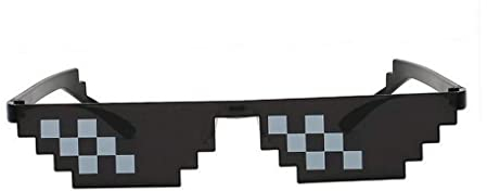 Banziaju Pixel Sonnenbrille Plastik lustige Neuheit Sonnenbrille Spielzeug Vergnügen Foto Requisiten schwarz