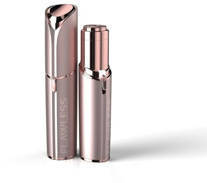 Finishing Touch Flawless Gesichtshaarentferner der neuen Generation. Schmerzfreie Haarentfernung mit hypoallergen 18-karätigen vergoldeten Scherkopf - wiederaufladbar, Blush