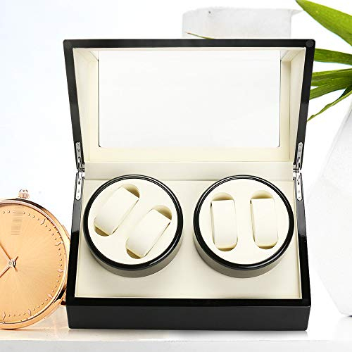 CuCummoo 4+0 Luxus Automatik Motor Rotation Holz Uhrenbeweger Lagerung Display Box Aufbewahrung Holzkiste ContainerVitrine Watch Winder 36 * 29 * 24cm
