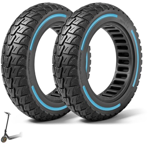 VOLOHAS 60/70-6,5 Vollgummireifen 10 Zoll Solide Reifen für Xiaomi 5/5 Pro/5 Max,für Ninebot Max G30/Max G30D/Max G30D2 Elektroroller Ersatzreifen Vollreifen Anti-Rutsch Pannensicher
