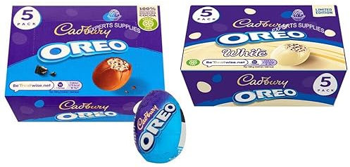 2x Cadbury Oreo & White Oreo Chocolate Eggs 5 Pack Each Easter Chocolate Egg Bundle Treat For Women Man and Kids By Experts Supplies