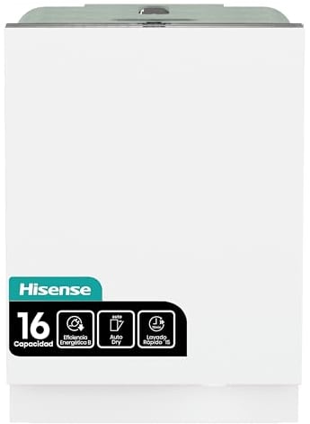 Hisense HV673B60 - Classe B, 16 coperti, terzo cesto, 42db B, 9.6L, 7 programmi, motore inverter, wifi, status light, partenza ritardata, total dry, comandi touch, incasso