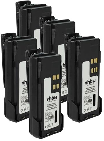 vhbw 5X Batterie Compatible avec Motorola DP4800, DP4601, DP4600, DP4401, DP4801 Radio Talkie-walkie (3000mAh, 7,4V, Li-ION) - avec Clip de Ceinture