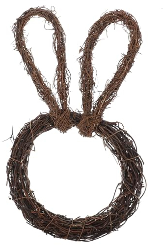 Cabilock Wickelrattan Hasenform Kranzrahmen Dekoration Hasenköpfe Aus Feinem Rattan Für Kreative Blumenarrangements Und Festliche Wohnraumgestaltung Für Ostern Und Familienprojekte