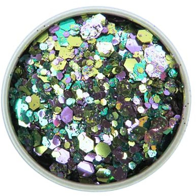 Dragonfly Biodegradable Glitter – Gold, Green, Purple Eco Glitter for Face, Body, Hair, Nails & Crafts – 6g Festival Cosmetic Pot