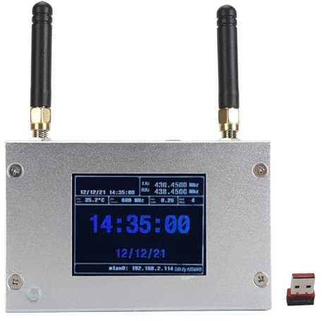 Tonysa MMDVM Duplex-Hotspot-Board, Multi-Mode-Digital-Sprachmodem-Unterstützung C4FM DMR DSTAR P25, Aluminiumgehäuse, Farbiges OLED-Display und 8G-Speicherkarte für Betworking-PC