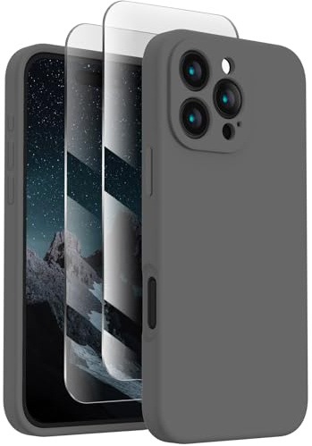 FireNova Designed for iPhone 16 Pro Case, 6.3, Space Gray | Silicone Upgraded [Camera Protection] Phone Case, with Soft Anti-Scratch Microfiber Lining Inside