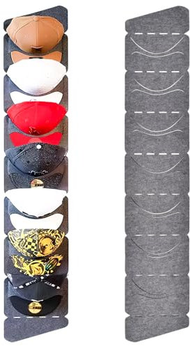 Lunaanda Hat Rack, Baseball Hat Rack Over The Door Baseball Hat Organizer, Foldable Baseball Cap Storage Organizer Hat Holder Hanging Bag for Storage/Display Your Baseball Cap Collection-7 Pockets
