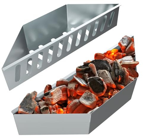 BBQCuker Holzkohlekorb, Set mit 2 Holzkohleschalen für 55,9 cm / 66 cm Weber Holzkohlegrill, Edelstahl-Holzkohlehalter für Holzkohlegrill-Zubehör