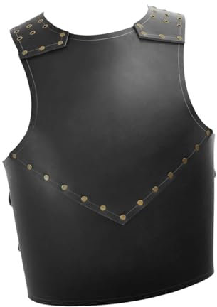 Baoblaze Mittelalterlicher Brustpanzer, verstellbar, Ritter-Brustpanzer, Kostüm für Cosplay, Halloween, Schwarz