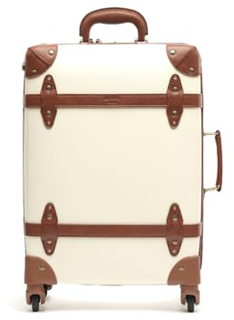 MISAKO Maleta Pequeña de Viaje Vintage Beige Unisex - Equipaje rígido de 55 X 35 X 21 cm de 4 Ruedas