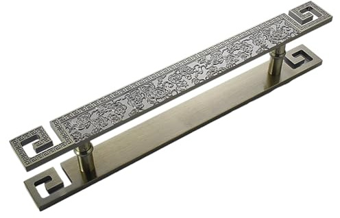 Schiebetürgriff aus antikem Messing, Scheunen-Stil, robuster Zug für Innen- und Außentüren, 80 cm lang (Bronze, 80 x 50 cm), rustikales Design mit großer, langlebiger und stilvoller Türbeschläge für
