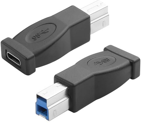 JSADZKJ USB Typ C zu B 3.0 Adapter USB B Männlich zu U S B C Weiblich Konverter 5Gbps USB-B zu TYP C Kompatibel mit Drucker,Scanner,Externe Festplatten Laptops und mehr Typ-C Geräte 2pcs