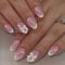 24pcs Short Oval White French Tip Press On Nails with Pearls - Almond False Nails - Strong Fake Nails with Glue on Nails for Women - Short Stick on Nails French Tip - Full Cover Nail Tips