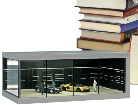 kinrguiyuez Modell-Auto-Vitrine, transparente Auto-Modell-Vitrine – platzsparende Vitrine Licht, Fahrzeug-Spielzeug-Organizer zur Präsentation, Schutz