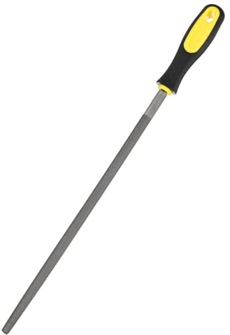 M METERXITY Lima Redonda De Metal 12 Pulgadas Lima De Acero De Alto Carbono | Lima De Diamante, Lima Manual, Con Mango De PVC, Para Madera/Metal/Cerámica/Piedra/Modelo/DIY/Afilado