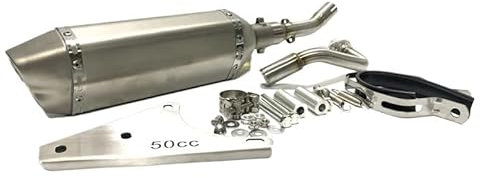 Silencieux Moto Échappement Tuyau pour 50CC 4T 2V LX S Primavera Sprint Zip 2000 Échappement Moto Silencieux Échappement Moto Silencieux D'échappement Silencieux Tuyau D'échappement