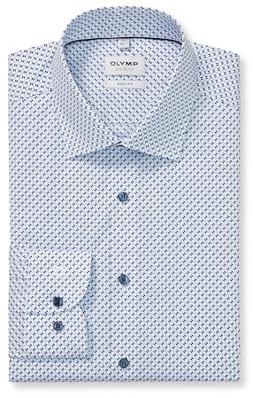 OLYMP Herren Businesshemd Schlank Geometrisch 205084 | Hemd, Manschette, Body Fit, 97%Baumwolle/3%Elastolefin