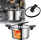 Pentola a micropressione in acciaio inox, moderna pentola per stufato con doppio manico, contenitore a pressione con valvola di rilascio, fornello per inscatolamento, pentola multiuso per pasta, pasta