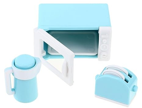 Milisten 1set Mini Kitchen Playset Microwave Kettle and Toaster for Boys and Girls Dollhouse Accessories for Pretend Play Educational Fun and Imagination Development for Toddlers